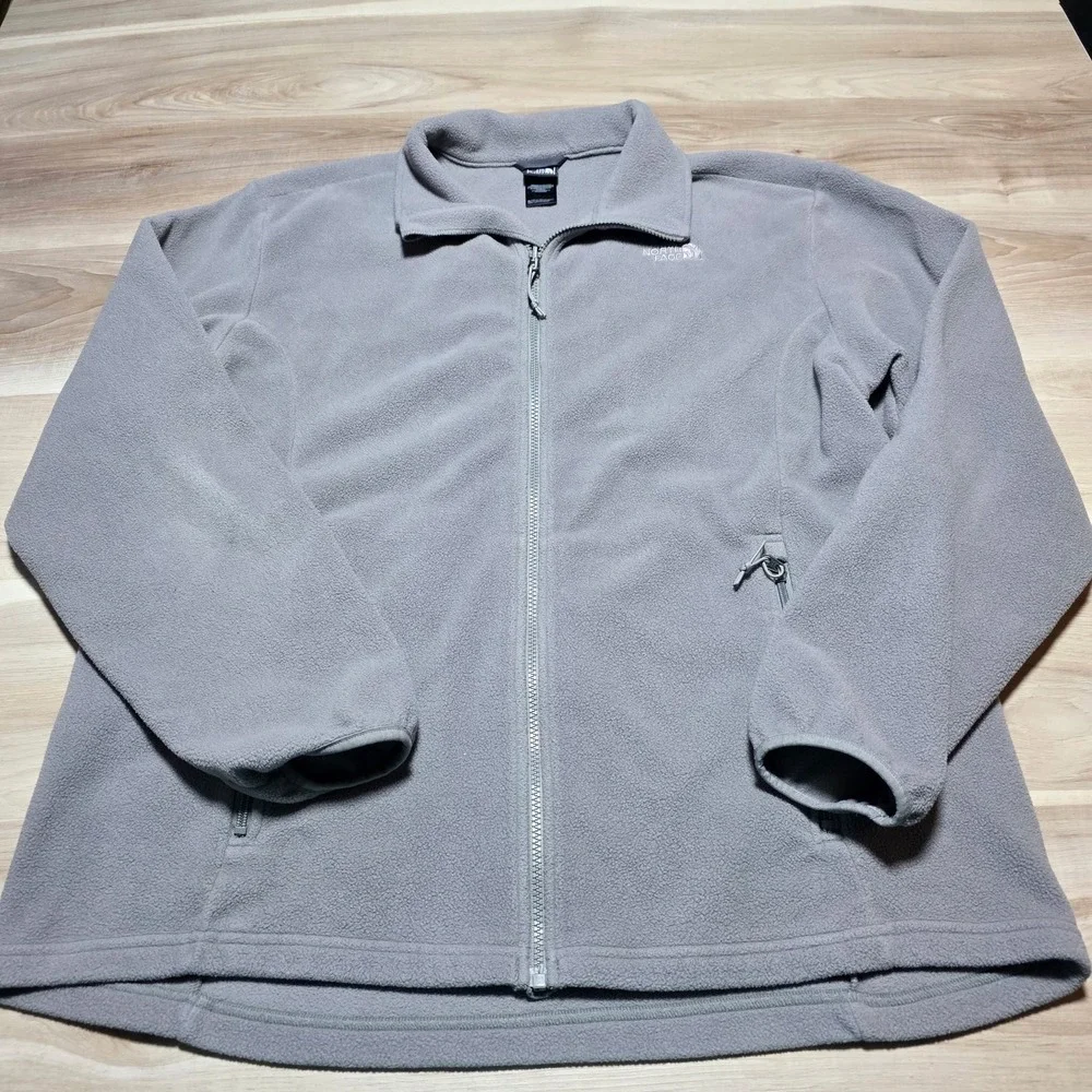 The North Face‎ Fleece Jacket Mens XXL Grey Full Zip T164 RT066 Outdoor Hiking